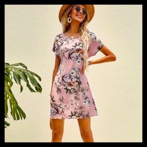 💕Floral Print Batwing Sleeve Tunic Dress NEW💕